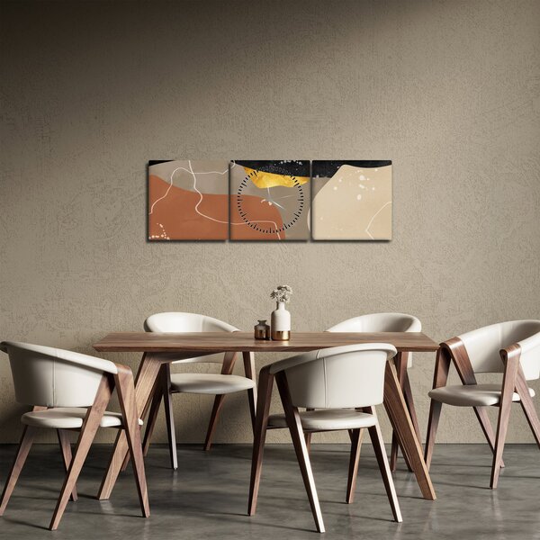 Obraz - Abstrakcja (z zegarem) (90x30 cm)