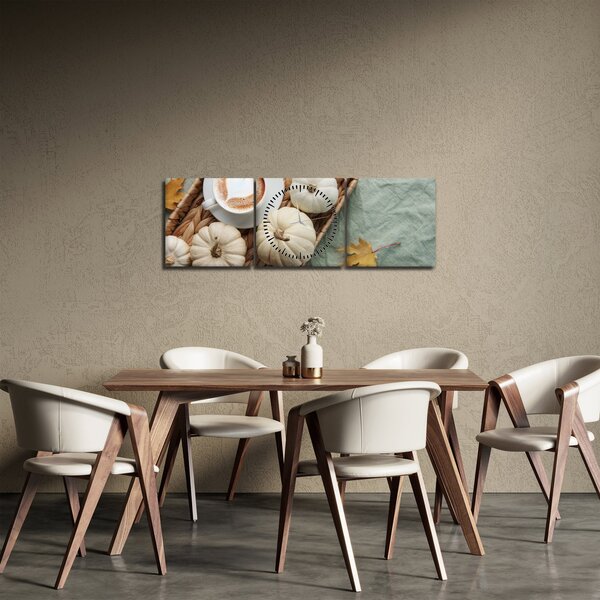 Obraz - Jesienny relaks (z zegarem) (90x30 cm)