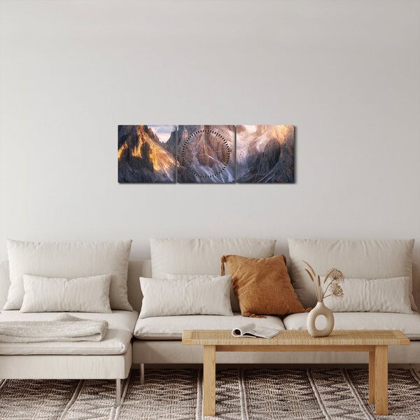 Obraz - Górska panorama (z zegarem) (90x30 cm)