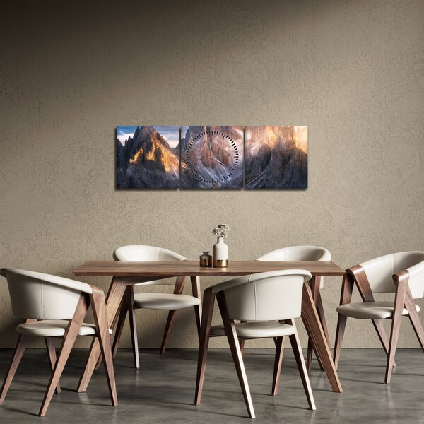 Obraz - Górska panorama (z zegarem) (90x30 cm)
