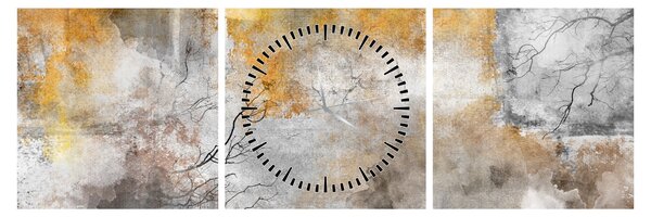 Obraz - Abstrakcja (z zegarem) (90x30 cm)