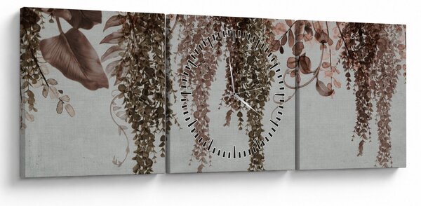 Obraz - Rośliny (z zegarem) (90x30 cm)