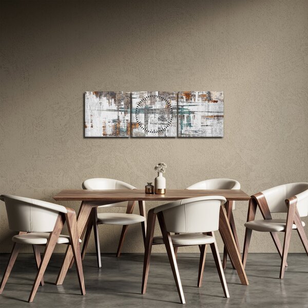 Obraz - Abstrakcyjne pociągnięcia (z zegarem) (90x30 cm)