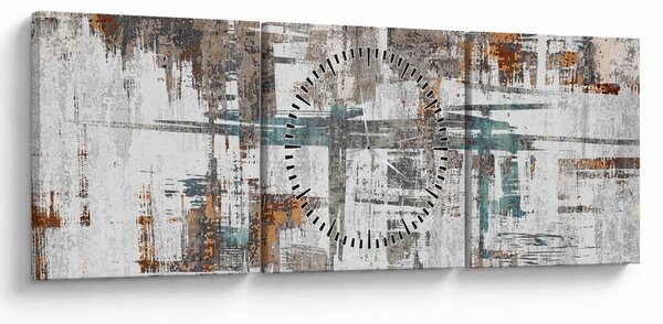 Obraz - Abstrakcyjne pociągnięcia (z zegarem) (90x30 cm)