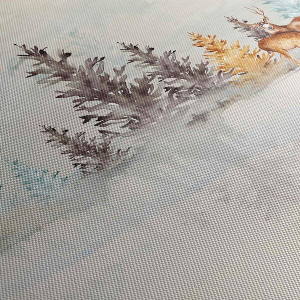 Obraz - Akwarelowy las (z zegarem) (90x30 cm)