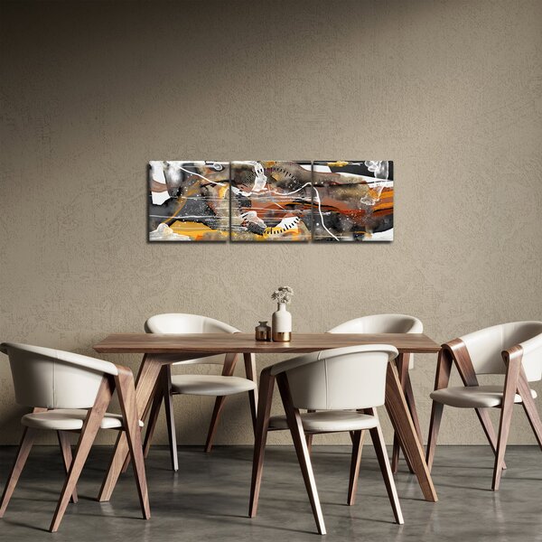 Obraz - Abstrakcja (z zegarem) (90x30 cm)