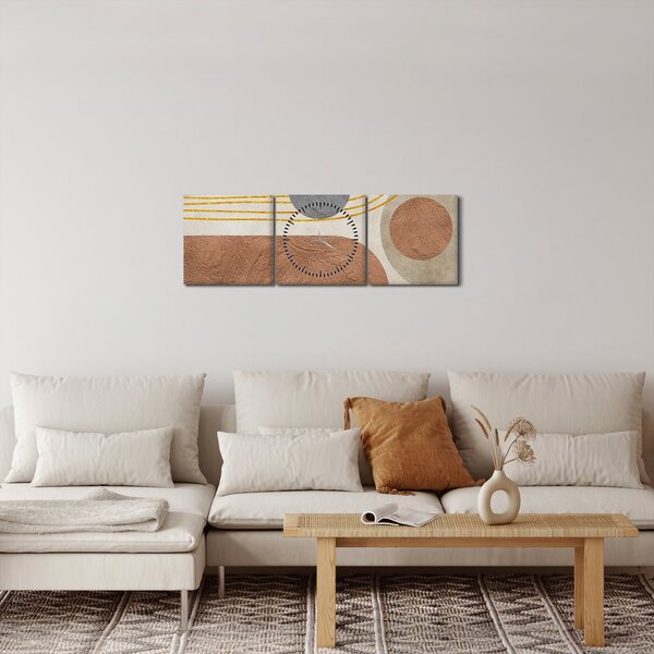 Obraz - Nowoczesny kolaż (z zegarem) (90x30 cm)