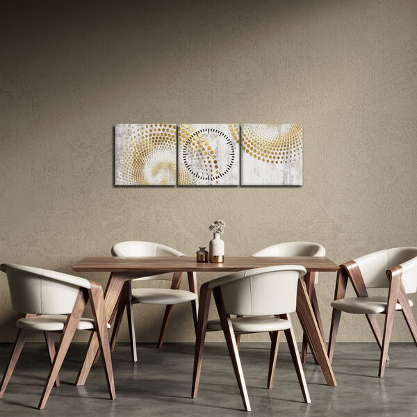 Obraz - Betonowy wzór (z zegarem) (90x30 cm)