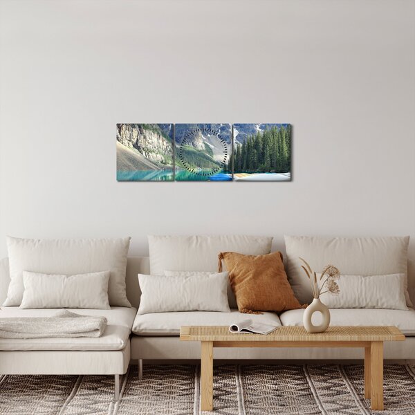 Obraz - Moraine Lake (z zegarem) (90x30 cm)