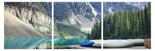 Obraz - Moraine Lake (z zegarem) (90x30 cm)
