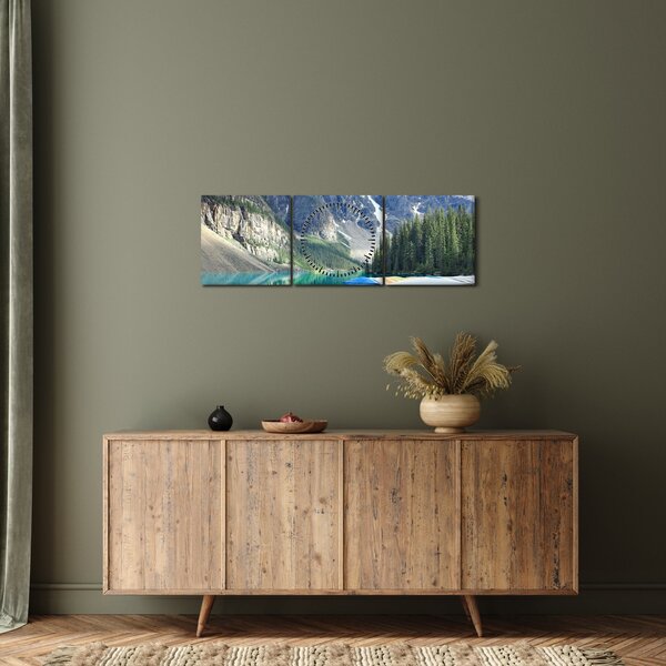 Obraz - Moraine Lake (z zegarem) (90x30 cm)