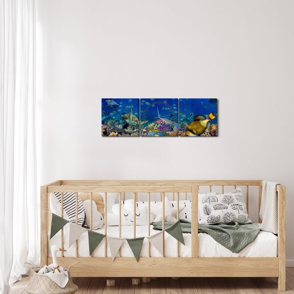 Obraz - Ocean (z zegarem) (90x30 cm)