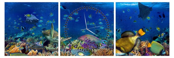 Obraz - Ocean (z zegarem) (90x30 cm)