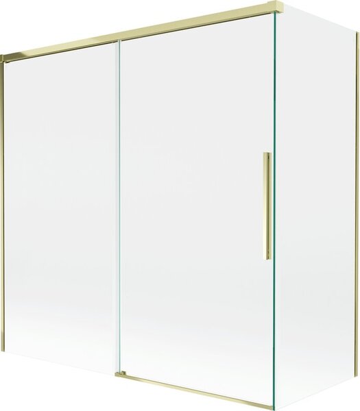 Mexen Rox parawan nawannowy 2-skrzydłowy rozsuwany 160 + 75 x 150 cm, transparent, złoty - 8C9-160-075-50-00
