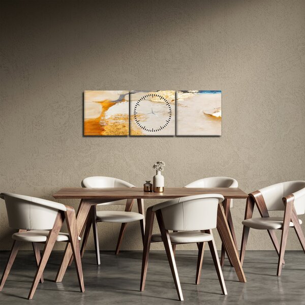 Obraz - Abstrakcja (z zegarem) (90x30 cm)