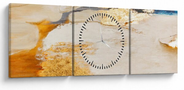 Obraz - Abstrakcja (z zegarem) (90x30 cm)