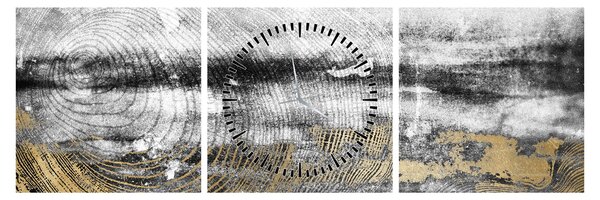 Obraz - Abstrakcja (z zegarem) (90x30 cm)