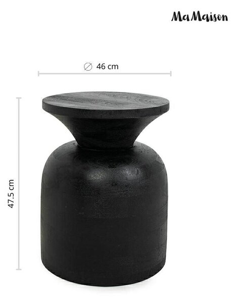 MaMaison stolik pomocniczy BISATO 35 czarny drewno