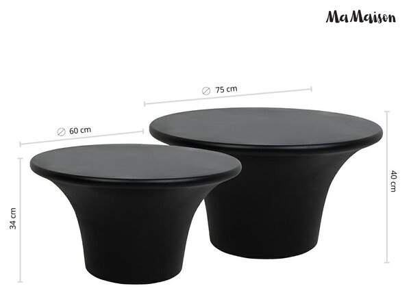 MaMaison zestaw stolików kawowych PODIUM czarne