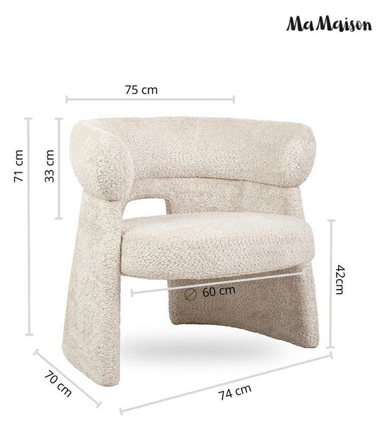 MaMaison fotel tapicerowany do salonu MADAME beżowy