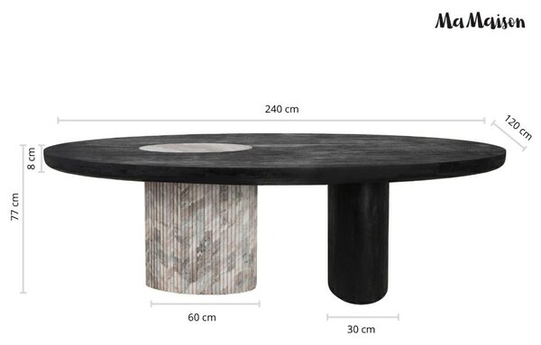 MaMaison stół do jadalni ATLANTE 240 marmur Sawar drewno mango