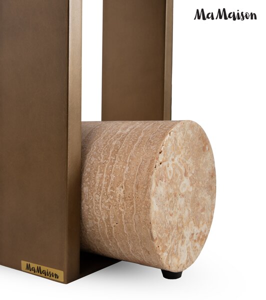 MaMaison stolik pomocniczy CAVEA 40 marmur trawertyn