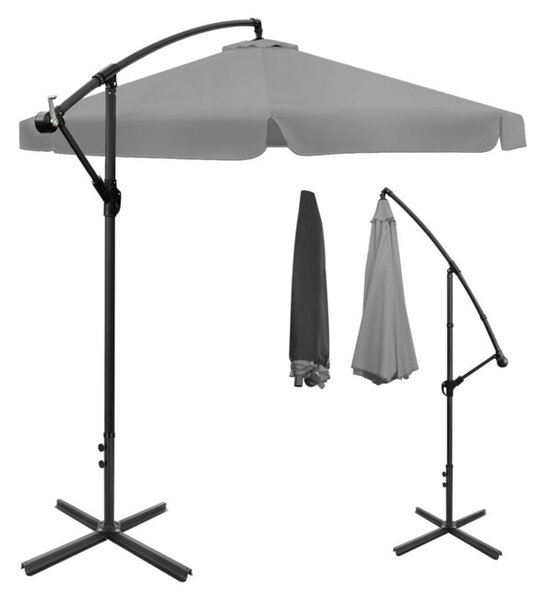 Składany parasol ogrodowy 350 cm XXL 8-ramienny BAUERKRAFT kolor grafitowy