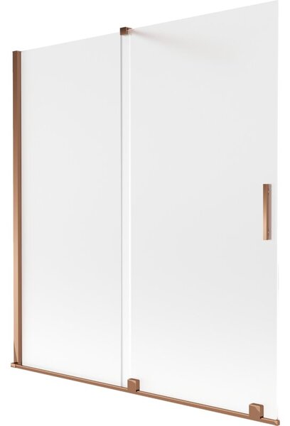 Mexen Velar parawan nawannowy 2-skrzydłowy rozsuwany 150 x 150 cm, szron, różowe złoto - 896-150-000-31-60
