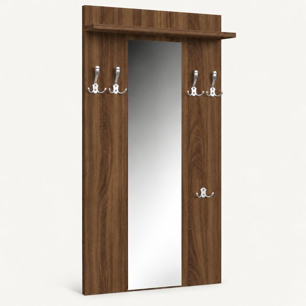 Wieszak z lustrem ścienny 80 cm na ubrania, do przedpokoju | ArtD Home