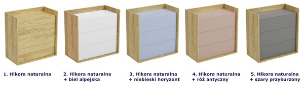 Komoda modułowa hikora + szary przykurzony M9-P06