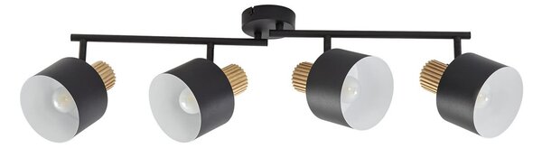 Lampa Sufitowa Lindby, Lenja, ściemnialny, czarny, salon, metal, nowoczesny