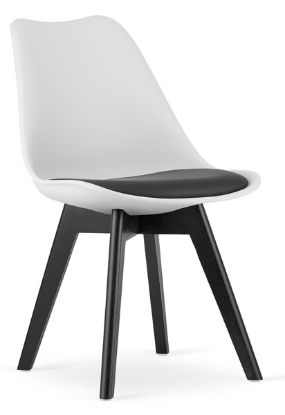 Biało-czarne krzesło BALI MARK z czarnymi nogami