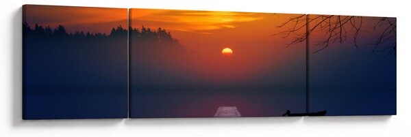 Obraz mostu o zachodzie słońca (170x50 cm)