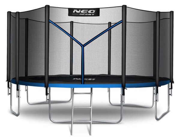 Trampolina ogrodowa 465cm 15ft drabinka siatka zew. Neo-Sport