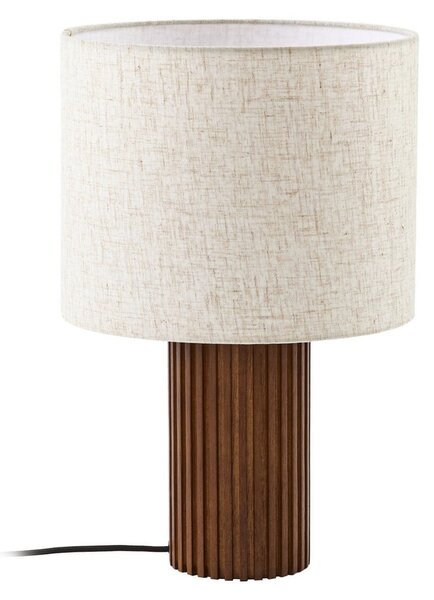 Lampa Stołowa Lindby, Kimiko, drewniany, salon, tkanina | tekstylia, skandynawski