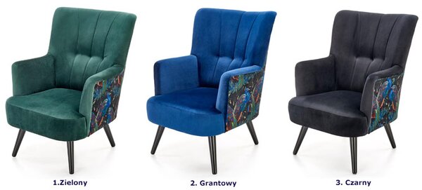 Granatowy fotel wypoczynkowy do salonu Z5-K08