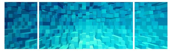 Obraz - abstrakcyjne kostki (170x50 cm)
