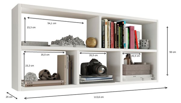 Biała minimalistyczna półka wisząca N3-B65