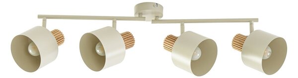 Lampa Sufitowa Lindby, Lenja, ściemnialny, beżowy, salon, metal, nowoczesny