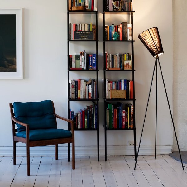 Lampa Podłogowa Northern, Oslo Wood, ściemnialny, czarny, salon, tkanina | tekstylia, design