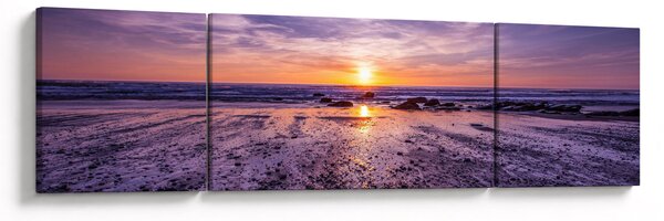 Obraz plaży - zachód słońca (170x50 cm)