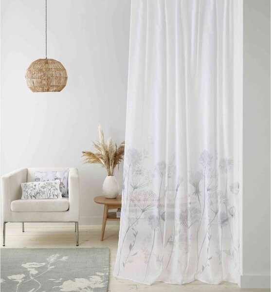 Biała firana 137x140 cm Meadowsweet Floral – Catherine Lansfield