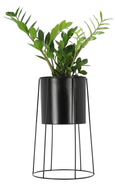 Czarny kwietnik z doniczką Esschert Design Planter
