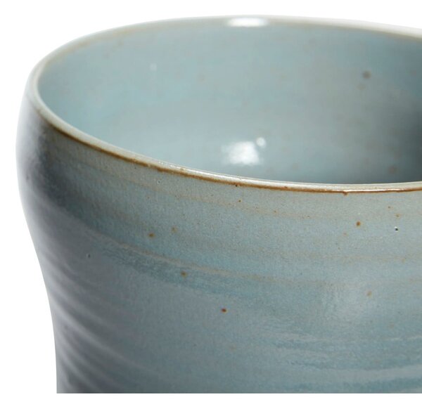 Zestaw 2 niebieskich ceramicznych doniczek Hübsch Tina
