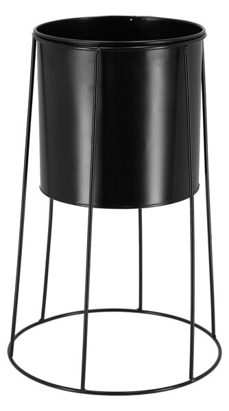 Czarny kwietnik z doniczką Esschert Design Planter