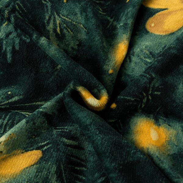 Pościel z mikropluszu YELLOW BUTTERFLY ciemnozielone Rozmiar pościeli: 70 x 90 cm | 140 x 200 cm