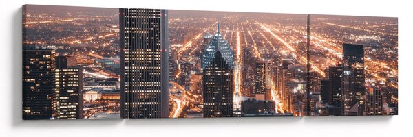 Obraz świecącej metropolii (170x50 cm)