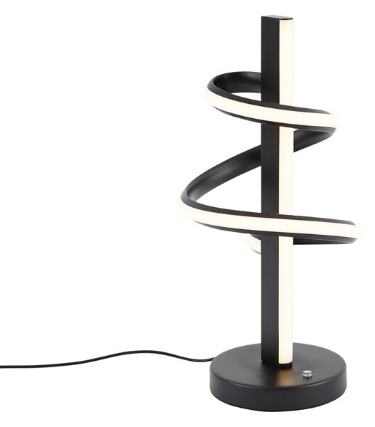 Designerska lampa stołowa czarna z LED, ściemnialna z 3-stopniowym przełącznikiem - Rolla