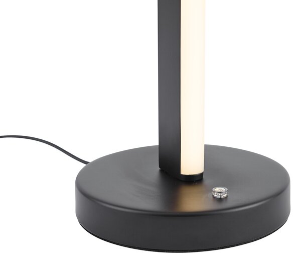 Designerska lampa stołowa czarna z LED, ściemnialna z 3-stopniowym przełącznikiem - Rolla
