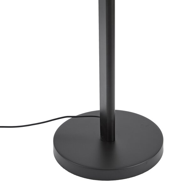 Designerska lampa podłogowa czarna ze ściemnialną diodą LED i przełącznikiem 3-stopniowym - Rolla